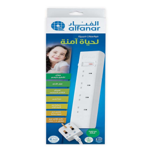 الفنار توصيلة كهربائية 13 أمبير 4 مخارج 5 متر - أبيض