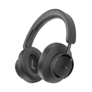 سماعة رأس بروميت Takt اللاسلكية، جودة صوت نقية، تشغيل يصل إلى 12 ساعة، بلوتوث إصدار 5.4، ميكروفون مدمج، دعم AUX، وضعان سلكي ولاسلكي، تصميم قابل للطي، عصابة رأس قابلة للتعديل، تصميم من القماش والجلد - أسود