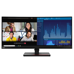 شاشة كمبيوتر لينوفو ثينك فيجن P34w-20 المنحنية مقاس 34 بوصة 3440x1440 WQHD 2K، تقنية العرض IPS، دعم الألوان 1.07 Billion، منفذ USB-C مزود لطاقة
