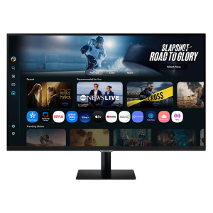 شاشة سامسونج ‎‎ M7ذكية مقاس 32 بوصه 3840x2160 4K، المدى الديناميكي العالي HDR10، تقنية العرض VA، منفذ USB-C مزود لطاقة بقدرة 65 واط، بلوتوث، WiFiا، جهاز تحكم